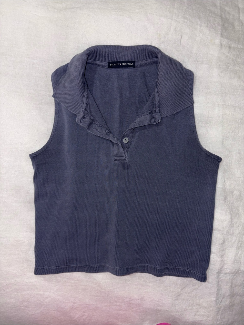 Brandy Melville Sleeveless Polo Tank - Slate